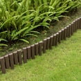 thumbnail image 6 of Gardenised QI004111.8 9.25 x 11 x 1 in. Decorative Interlocking Half Log Lawn Edging Garden Ornamental Fence Border, Brown - Pack of 8, 6 of 12
