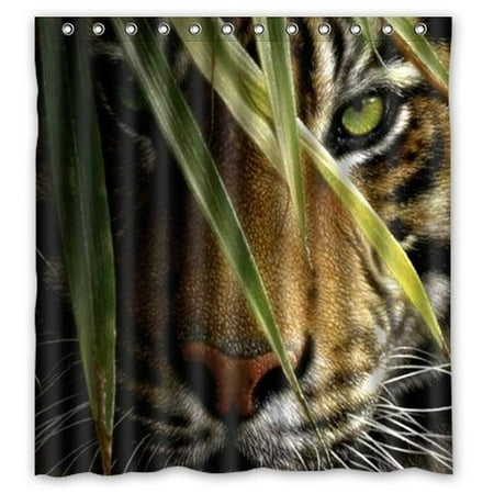 Clemson Tigers Shower Curtain - GreenDecor Walking Tiger Waterproof Shower Curtain Set with Hooks Bathroom Accessories Size 66x72 inches