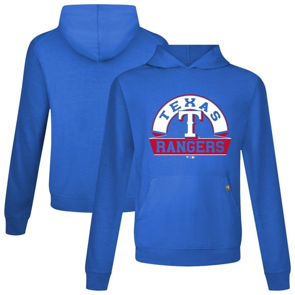 Men's Levelwear Royal Texas Rangers Relay Banner Arch Pullover Hoodie