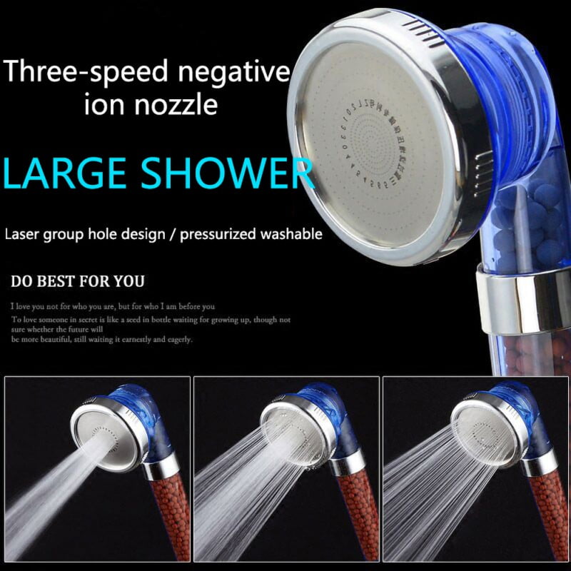 Filtration Shower bath Head 3 Mode High Pressure Ionic Negative Ion 