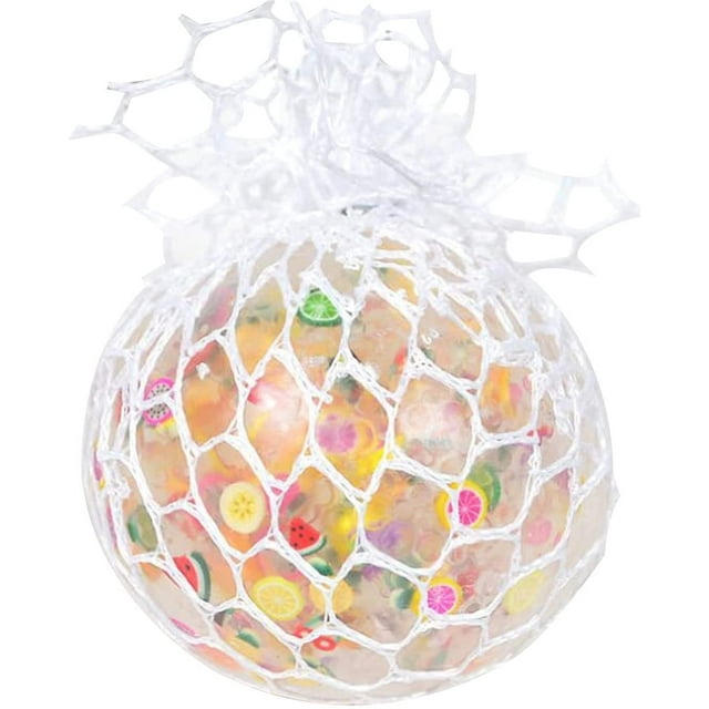 Jouet Anti-Stress Boule de Raisin en Maille Perles Colorées, Jouet Anti-Stress Raisin Fidget, Jouet de Décompression à Presser pour Enfants, Boule Sensorielle Anti-Stress pour Adultes, Boule Anti-Stress Arc-en-Ciel