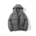thumbnail image 2 of ANINEO Mens Outdoor Coats Long Sleeve Turn Down Collar Pockets Solid Color Down Jacket Fall Winter Unisex Jacket Leisure Male Outwear, 2 of 4