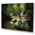 thumbnail image 2 of Designart "Waterfall In Dense Forest II" Landscape Mountains Canvas Print, 2 of 5