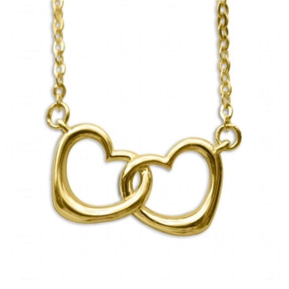 14k Yellow Gold Petite Intertwined Hearts Necklace