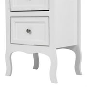 UBesGoo Nightstand End Table with 2 Drawer,White Finish