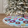 thumbnail image 3 of Christmas Tree Skirt, Donuts Christmas Tree Decorations Indoor, Tree Skirts Mat With Tassel Trim for Halloween New Year Holiday Christmas Party Decor 30 Inches, 3 of 7