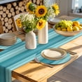 thumbnail image 4 of Teal Turquoise Aqua Ombre Round 15 Inch Placemats Set of 4, Contemporary Abstract Lines HeatResistant Non Slip Place Mats for Dining Table, Wipeable Braided Kitchen Table Mats for Housewarming, 4 of 9