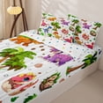 thumbnail image 3 of Metsweet 3D Cute Dino Zipper Twin Comforter Sets with Fitted Sheet and 2 Pillowcases, Cartoon Animal Zipper Bedding Set, Pink Orange Purple,4-Piece, 3 of 6