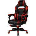 thumbnail image 1 of Gymax Massage Gaming Chair Recliner Racing Chair w/ Retractable Footrest Home Red, 1 of 10