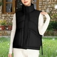 thumbnail image 4 of HAiming Women's Quilted Vest Sleeveless Sand Collar Zip up Jacket Winter Warm Coat Outerwear with Pockets, 4 of 6