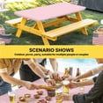thumbnail image 6 of Pink Geometric Table Cloths for 6 Foot Rectangle Tables, Modern Minimalism Solid Color Striped Patio Waterproof Elastic Fitted Tablecloths, Washable Rectangular Table Cover for Camping, 6 of 8