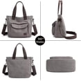 thumbnail image 7 of Sunyuer Canvas Tote Bag for Women, Crossbody Bag Handbag with Zipper Shoulder Bag for Shopping Travel Work, 7 of 7