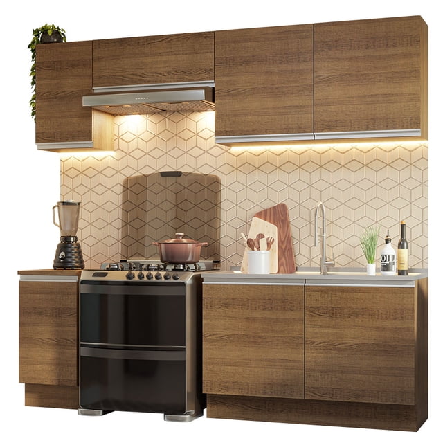 Cocina Integral 240cm Glamy Madesa 10 Marrón