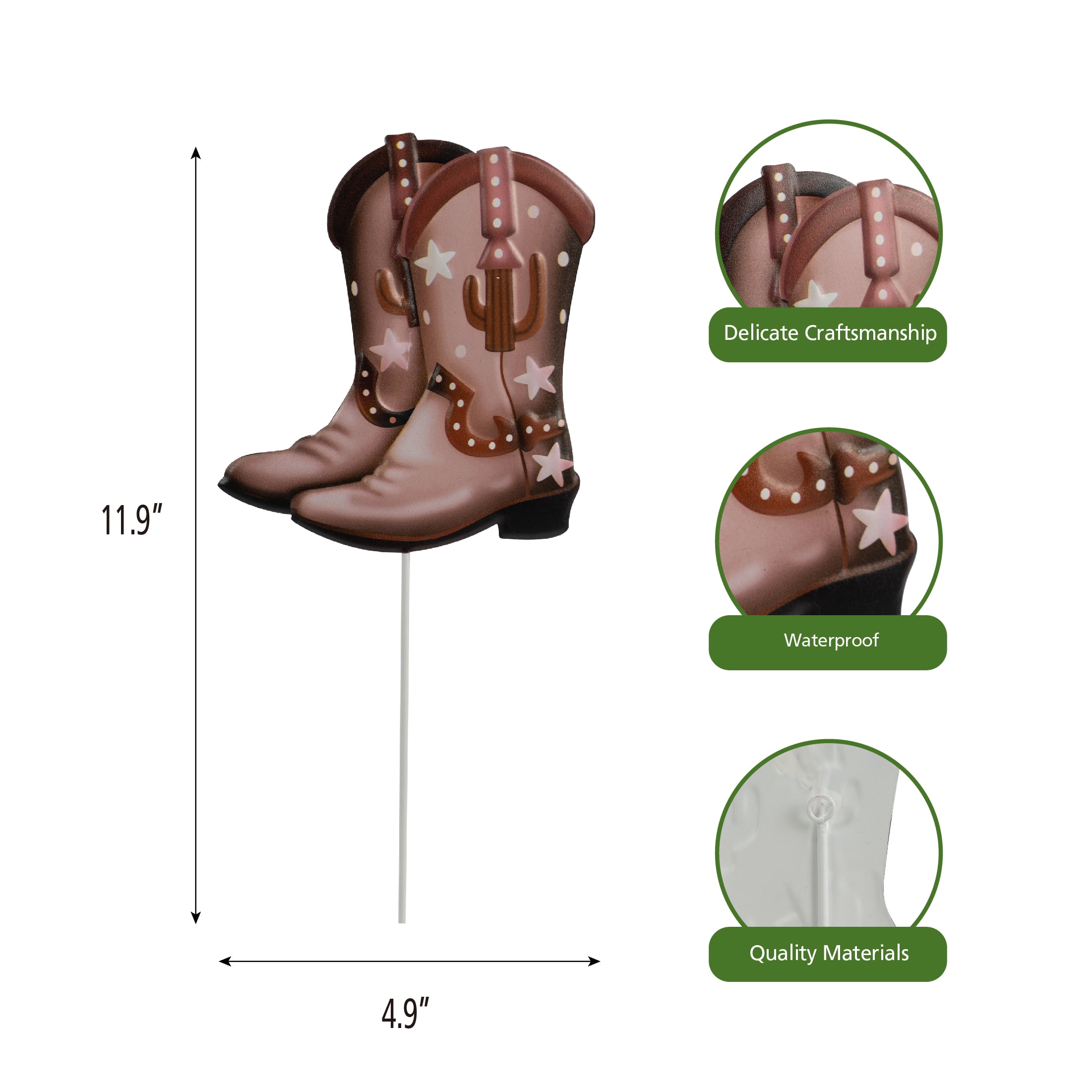 Mainstays Weather-Resistant Metal Cowboy Boot Garden Stake