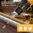 thumbnail image 3 of Power Drill Compatible with Dewalt 20V Max Battery(No Battery), 1950 RPM, 2-Speed Cordless Brushless Hammer Drill for Drilling Brick Wall,Metal,Wood,Screws, 3 of 11