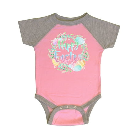 

Inktastic Happy Easter Pastel Egg Wreath with Laurels Gift Baby Boy or Baby Girl Bodysuit