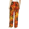 thumbnail image 3 of Picia Sunflower4 Womens Soft Woven Cotton Elastic Waistband Sleep Pajama Pant Lounge Sleep Pant With Pockets And Drawstring-Medium, 3 of 9