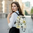 thumbnail image 6 of FORMRS Mini Backpack Purse for Women Quilted Travel Daypack Casual Shoulder Bag, White Flower, 6 of 7