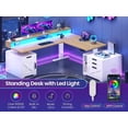 thumbnail image 6 of Farmhouse L Shaped Standing Desk with 4 Drawers and Storage Cabinet, Height Adjustable Computer Desk with Led Lights, Home Office Desk, 6 of 7