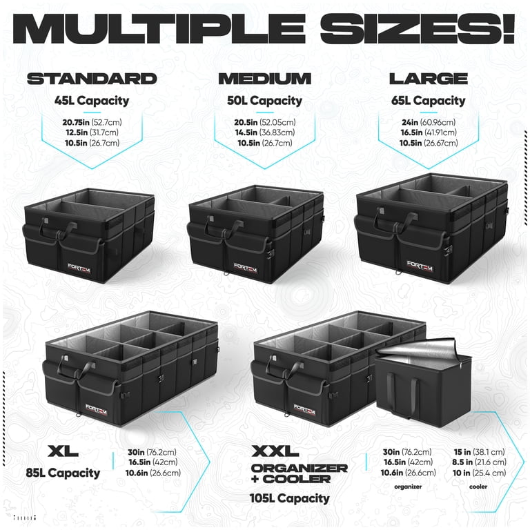 FORTEM, Car Trunk Organizer, 65L, Collapsible SUV Storage - Walmart.com
