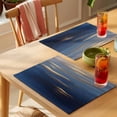 thumbnail image 4 of Navy Blue Placemats Set of 8 Luxury Golden Modern Abstract Art Place Mats Indoor Wipeable Table Mats Washable Cloth Dining Table Placemats for Kitchen Holiday Party Home Decor 13x19 Inch, 4 of 9