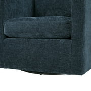 Comfort Pointe Sheldon Navy Blue Fabric Swivel Barrel Accent Chair