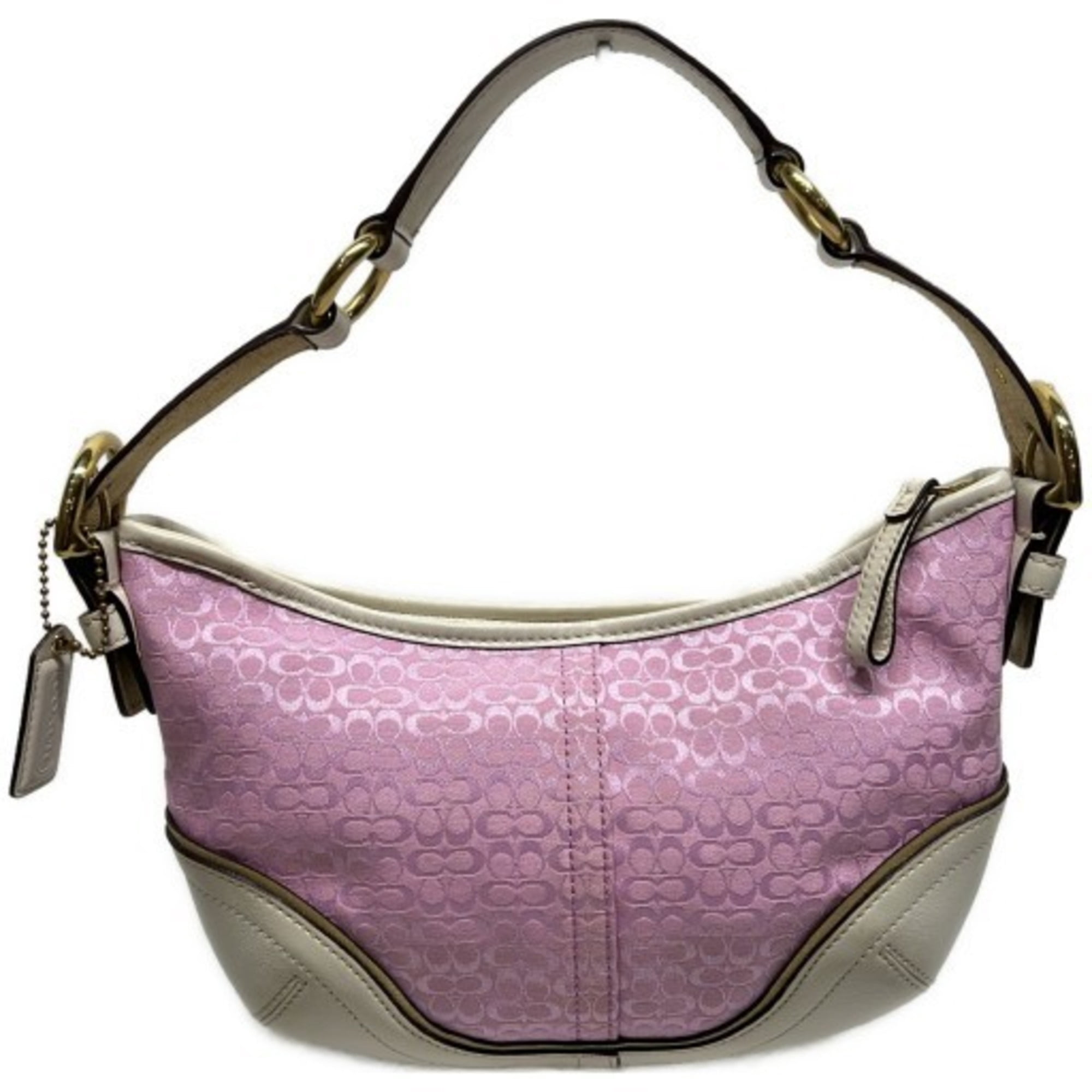 Pre-Owned COACH Mini Signature Hobo Shoulder Bag in Soho Pink 
