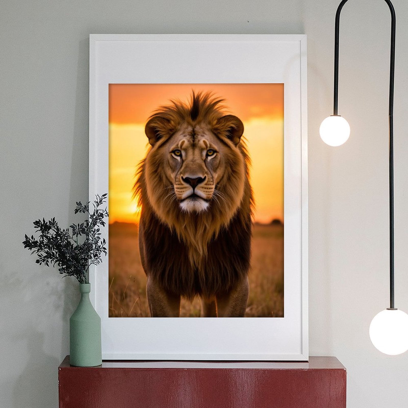 Anuver Lion Diamond Painting Kit For Adults - 5D Full Drill DIY Art, 12x12 Inch, Home Wall Decor Craft