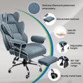 thumbnail image 2 of GTRACING Ergonomic Executive Cozy Fabric Gaming Office Chair with Footrest, Blue, 2 of 8