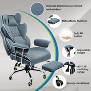 GTRACING Ergonomic Executive Cozy Fabric Gaming Office Chair with Footrest, Blue