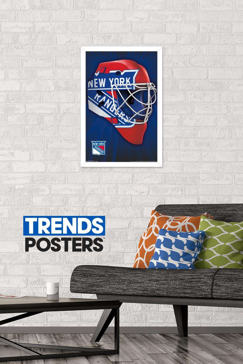 NHL New York Rangers - Mask 16 Wall Poster, 14.725" x 22.375", Framed