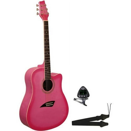 Kona Acoustic Guitar Pack, Pink