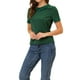 thumbnail image 4 of INSPIRAR CHIC Blusas de Manga Corta con Cuello Peter Pan en Contraste y Lunares XL Verde, 4 of 6