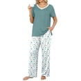 thumbnail image 4 of MINTREUS Womens Pajamas Sets 2 Piece Short Sleeve Lounge Set Printed Loose Pants Pj Sets, S-2XL, 4 of 7