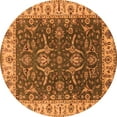 thumbnail image 1 of Ahgly Company Indoor Round Oriental Orange Traditional Area Rugs, 4' Round, 1 of 4