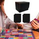 thumbnail image 5 of Caja de baraja de cartas coleccionables, caja de tarjetas deportivas de juguete portátil estándar Cuadros Negro Naranja, 5 of 8
