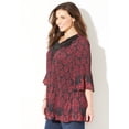 thumbnail image 3 of Catherines Women's Plus Size Velvet Trim Pleated Blouse, 3 of 3
