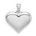 thumbnail image 1 of FB Jewels Sterling Silver Rhodium-plated Polished Puffed Heart Pendant, 1 of 4