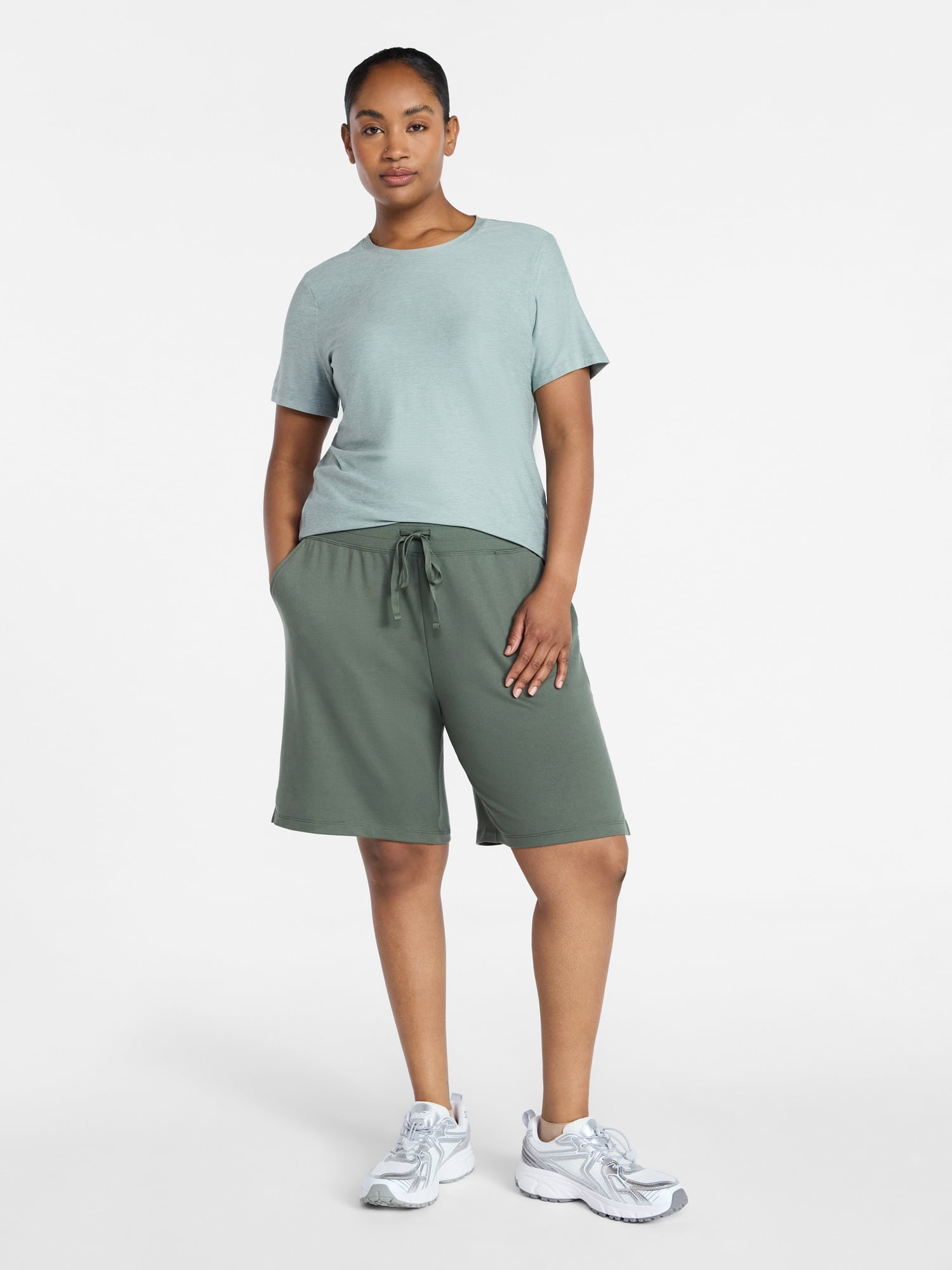 Athletic Works Women's and Women's Plus French Terry Bermuda Shorts, Sizes XS-4X