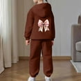 thumbnail image 4 of Girls Casual Tracksuit Sweatsuits with Bow Print Design Hoodie Jogger Pants Outfit Clothes, 4 of 7