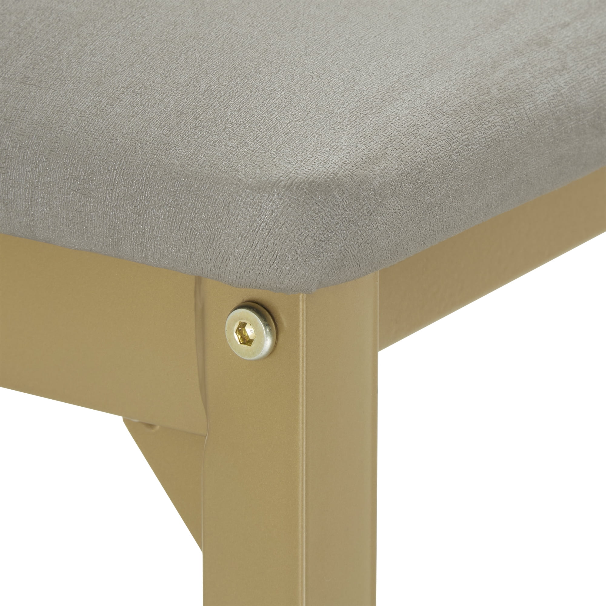 Weston Home Declan Modern Faux Leather Dining Side Chairs, Gray/Gold (Set of 4)