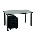 thumbnail image 6 of Regency Kee 48 x 24 in. Mobile Desk with Storage- Maple Top, Black Legs, 6 of 9