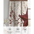 thumbnail image 6 of Red Texas Star Vintage Sheer Curtains 39 Inch Length 2 Panels Set for Living Room/Bedroom, Farmhouse Berry Grey Wooden Kitchen Curtains Grommet Semi-Sheer Curtains Window Treatments 27.5"x39"x2, 6 of 7