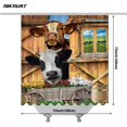thumbnail image 4 of Cortina de ducha con diseño de granja de ganado, estilo rústico, de madera, estilo bohemio, con diseño de animales pequeños, de vaca, de 72 x 72 pulgadas, de tela de poliéster, para decoración de baño, 4 of 4