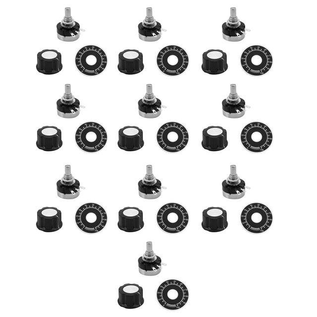 Potentiomètre Rotatif en Carbone 10X avec Diamètre avec Bouton, RV24YN 20S B103 10K Ohm