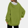thumbnail image 4 of QUYUON Womens Hooded Sweatshirts Casual Long Sleeve Crew Neck Hoodies Pullover Tops Comfy Loose Fit Drawstring Sweatshirts with Pockets Solid Cute Tunic Sweatshirts Winter Shirts Army Green M, 4 of 6
