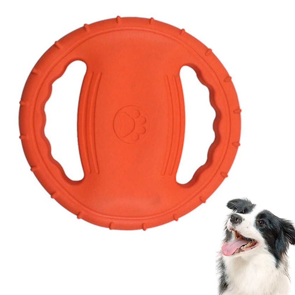 Flying Disc Rubber Dog Toys Soft Durable Pet Chewer Toy Interactive Molar Teeth Cleaning Throwing Toy Floating Dog Catcher Toy for Medium-Sized and Large Dogs Training,Chewing&Playing 