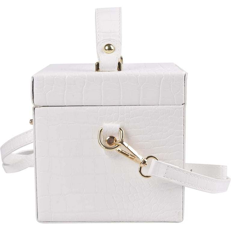 YOUI-GIFTS Women's Square Box Handbag PU Cube Crossbody Shoulder Bag  Wedding Clutch Bag Purse