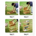 thumbnail image 6 of Outdoor Camping Multi-Layer Bamboo Folding Rack - Polished Finish Wood Utility Storage Shelf for Tools, Picnic, Living Room, Shoes - Floor Mounting Tiered Organizer Rack, 6 of 7