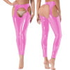 YiZYiF Women's Patent Leather Hollowing Out Dance Bottoms Leggings Long  Assless Chaps Pants, Pink, Medium : : Clothing, Shoes & Accessories